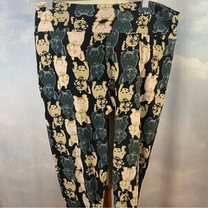 LuLaRoe Tall & Curvy French Bulldog Print Leggings